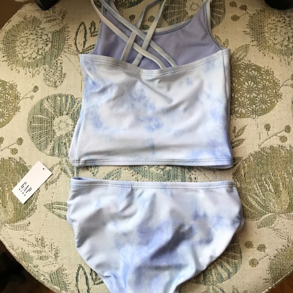 Gap Kids 2-Piece Bathing Suit - Light Blue Tie Dye, New - Picture 3 of 6
